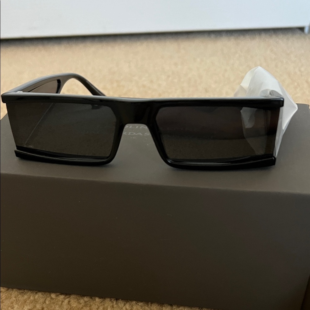 Carolina Lemke Black Rectangular Sunglasses